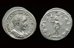 Gordian III, Denarius, IOVIS STATOR reverse